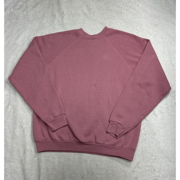Vintage 90s Tultex Blank Soft Pink Crewneck Sweatshirt Size Large USA Made - Picture 9 of 10